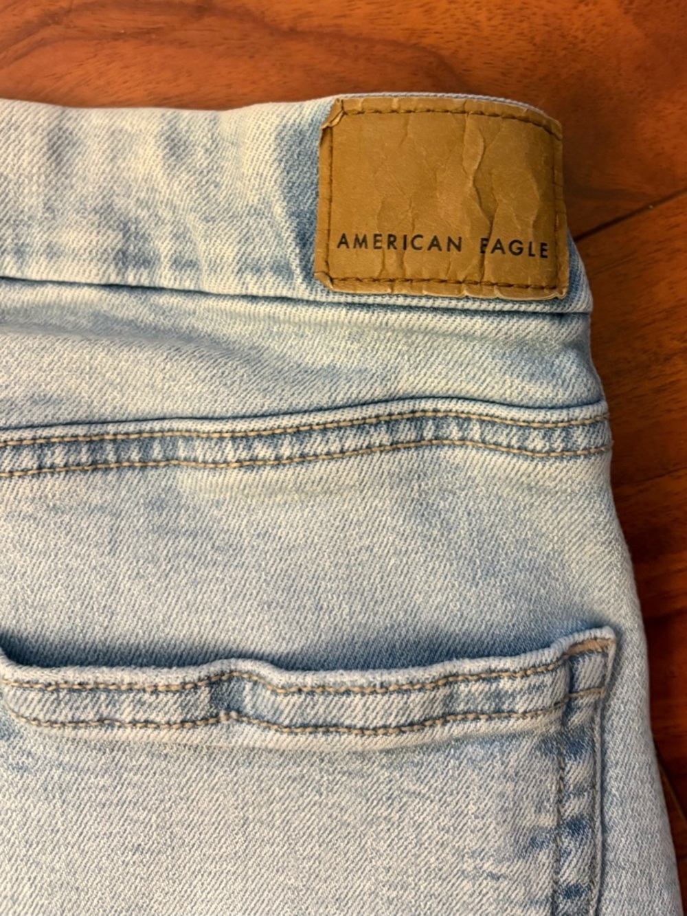 American Eagle Curvy Super High Rise Straight Light Wash Jean - Picture 6 of 9